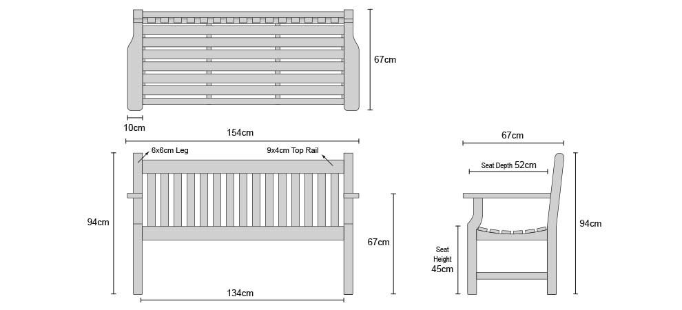 25 DIY Garden Bench Ideas - Free Plans for Outdoor Benches: 3 Seater
